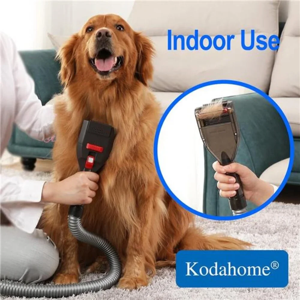 Pet Shedding Brush Vacuum Attachment, Grooming Tool Kit for Most Vacuums